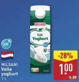ALDI Milsani volle yoghurt aanbieding