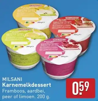 ALDI Milsani karnemelkdessert aanbieding