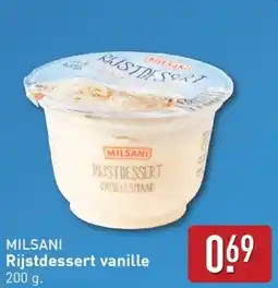ALDI Milsani rijstdessert vanille aanbieding