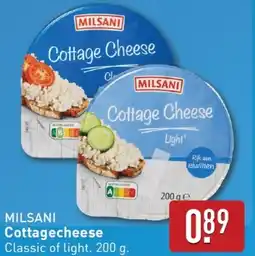 ALDI Milsani cottagecheese classic of light aanbieding