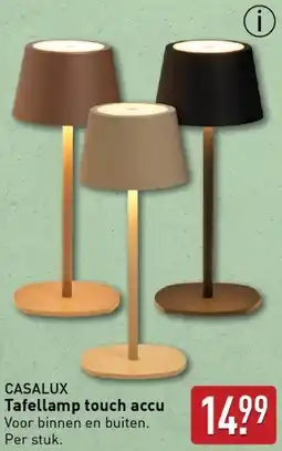 ALDI CASALUX Tafellamp touch accu aanbieding