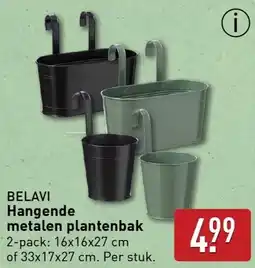 ALDI BELAVI Hangende metalen plantenbak aanbieding