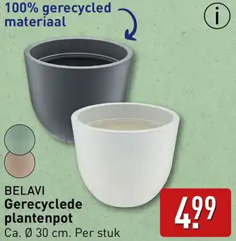 ALDI BELAVI Gerecyclede plantenpot aanbieding