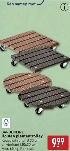 ALDI Houten plantentrolley aanbieding