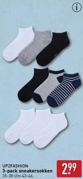 ALDI UP2FASHION 3-pack sneakersokken aanbieding