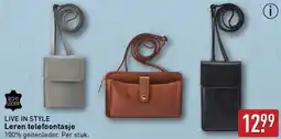 ALDI Leren telefoontasje aanbieding