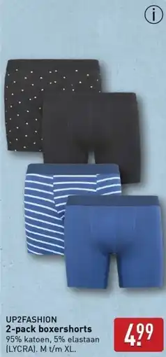 ALDI UP2FASHION 2-pack boxershorts aanbieding
