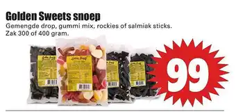 Dirk Golden Sweets Snoep Gemengde Drop, Gummi Mix, Rockies Of Salmiak Sticks aanbieding