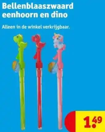 Kruidvat Bellenblaaszwaard eenhoorn en dino aanbieding