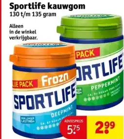 Kruidvat Sportlife kauwgom aanbieding