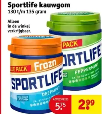 Kruidvat Sportlife kauwgom aanbieding