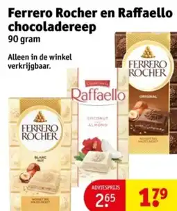 Kruidvat Ferrero Rocher en Raffaello chocoladereep aanbieding