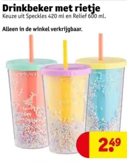 Kruidvat Drinkbeker met rietje aanbieding