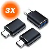 Bol.com Dutch Quality - 3 set - USB C naar USB A converter - Universele USB Hub - OTG verloop aanbieding