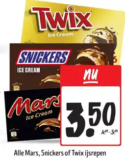Jumbo Alle Mars, Snickers of Twix ijsrepen aanbieding