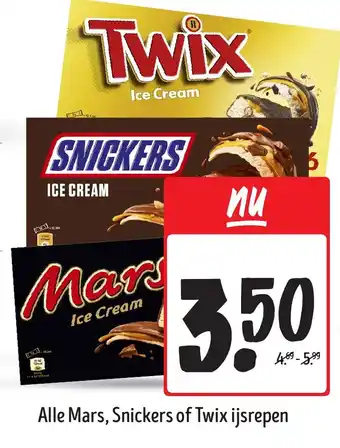 Jumbo Alle Mars, Snickers of Twix ijsrepen aanbieding