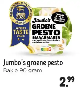 Jumbo Jumbo's groene pesto aanbieding