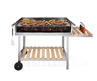 Amazon BBQ Collection - Barbecue - met Wielen - RVS - 2 Roosters aanbieding