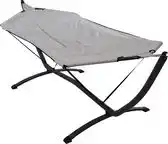 Bol.com ProGarden Hangmat met metalen standaard 260 cm lichtgrijs aanbieding