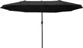 Bol.com Outsunny - Parasol - met handslinger - Metalen stang - Zwart aanbieding