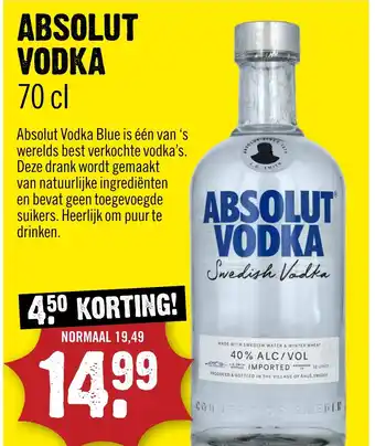 Dirck 3 ABSOLUT VODKA aanbieding