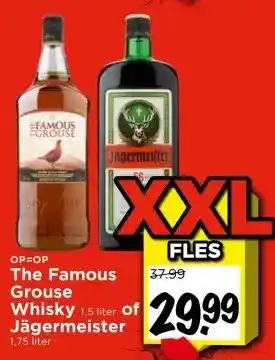 Vomar Voordeelmarkt The Famous Grouse Whisky 1,5 liter of Jägermeister 1,75 liter aanbieding
