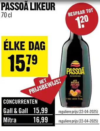 Dirck 3 Passoã likeur aanbieding