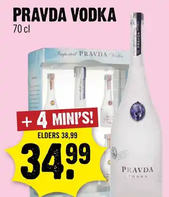 Dirck 3 Pravda vodka aanbieding