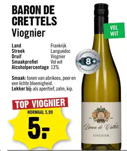 Dirck 3 Baron de crettels Viognier aanbieding