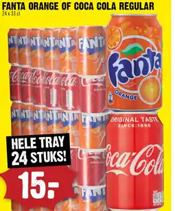 Dirck 3 Fanta orange of coca cola regular aanbieding