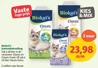 Maxi Zoo Biokat's kattenbakvulling aanbieding