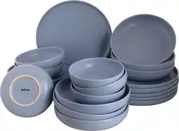 Bol.com Palmer Serviesset Sandy Loam Stoneware 6-persoons 24-delig Blauw aanbieding