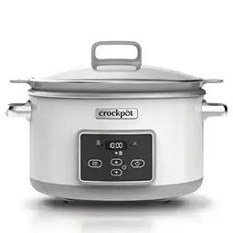 Amazon Crock-Pot Csc026X Digitale Saute Pan, Duraceramic met Instelbare Gaartijd, 5 Liter, Zilver, 1 Stuk aanbieding
