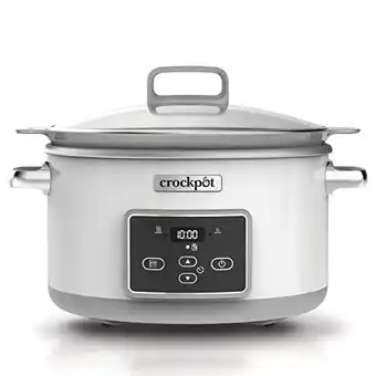 Amazon Crock-Pot Csc026X Digitale Saute Pan, Duraceramic met Instelbare Gaartijd, 5 Liter, Zilver, 1 Stuk aanbieding