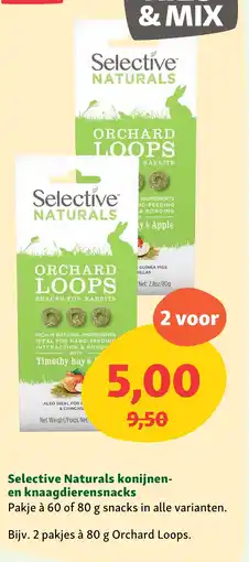 Maxi Zoo Selective Naturals konijnen- en knaagdierensnacks aanbieding