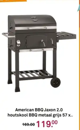 Karwei American BBQ Jaxon 2.0 houtskool BBQ metaal grijs 57 x. aanbieding