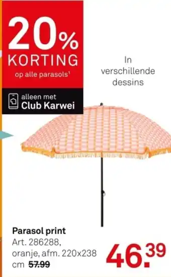 Karwei Parasol print aanbieding