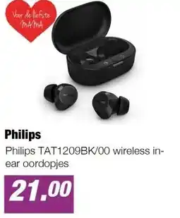 EP Philips TAT1209BK/00 wireless in-ear oordopjes aanbieding