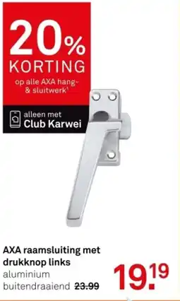 Karwei AXA raamsluiting met drukknop links aanbieding