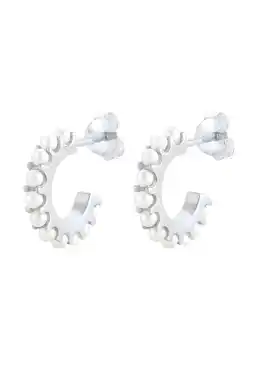 Douglas Elli Elli Oorbellen Dames Creolen Elegant met synthetische parels in 925 Sterling Zilver aanbieding