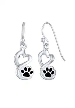 Douglas Nenalina Dames Oorbellen Pootjes Hartjes met Verfijnd Emaille van 925 Sterling Zilver aanbieding