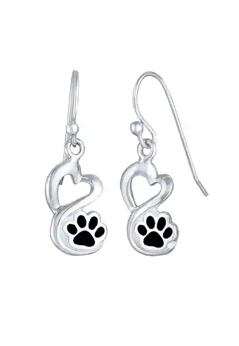 Douglas Nenalina Dames Oorbellen Pootjes Hartjes met Verfijnd Emaille van 925 Sterling Zilver aanbieding
