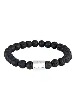 Douglas KUZZOI Heren Lava Edelsteen Kraal Rechthoekig Trend in 925 Sterling Zilver aanbieding