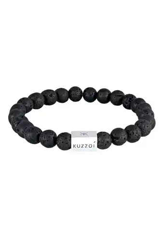 Douglas KUZZOI Heren Lava Edelsteen Kraal Rechthoekig Trend in 925 Sterling Zilver aanbieding