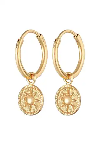 Douglas Elli Dames Creoolse Munt Zon Rond in 925 Sterling Zilver Verguld aanbieding