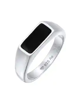 Douglas KUZZOI Heren Zegel Geo Elegant met emaille in 925 sterling zilver aanbieding