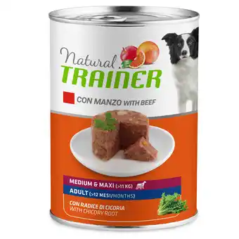 Zooplus 6x400g met Rundvlees Adult Medium/Maxi Trainer Natuurlijk Umido per Cani aanbieding