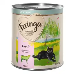 Zooplus Feringa Single Meat Menu 12 x 800 g - Lam met aardappel & kattengamander aanbieding