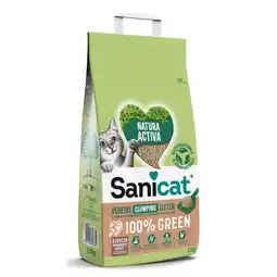 Zooplus 3 + 1 gratis! Sanicat Natura Activa 100% Green kattenbakvulling aanbieding