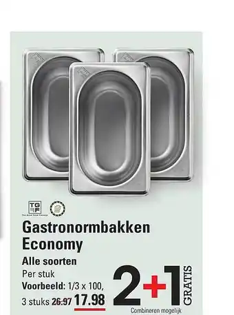 Sligro Gastronormbakken Economy 1/3 x 100 aanbieding